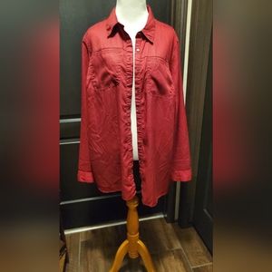 NWT Red Button Down Shirt Blouse